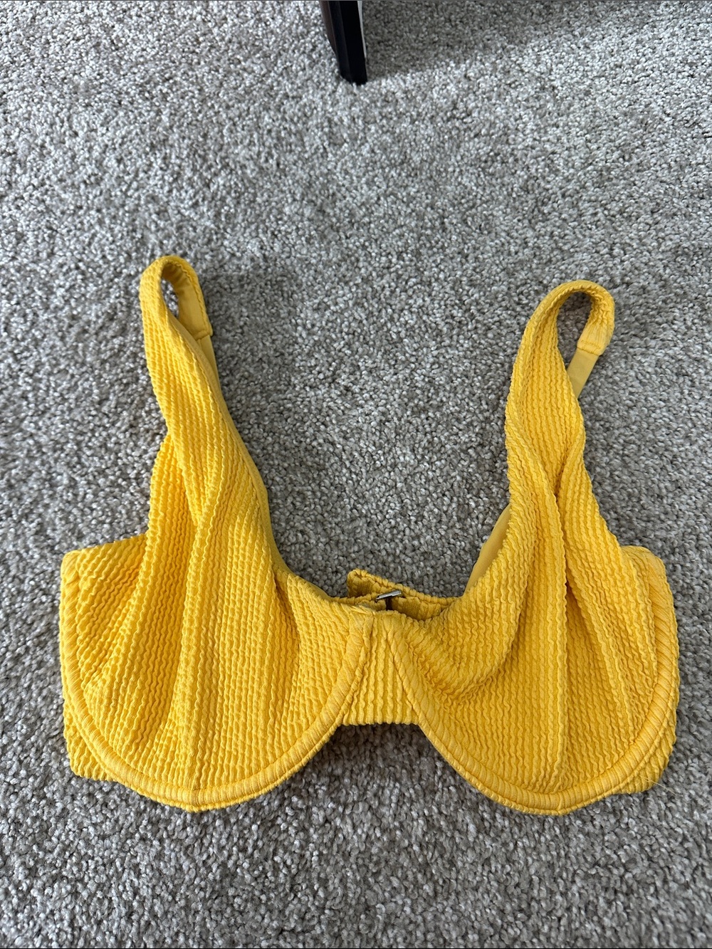 Abercrombie & Fitch Yellow Textured Bikini Top